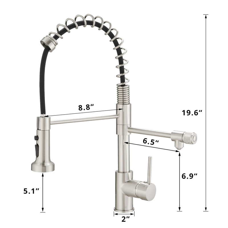 Brushed Nickel Drinking Water Faucet For Kitchen - Purifier With Pull Down Filter Tap In Stylish Kitchens