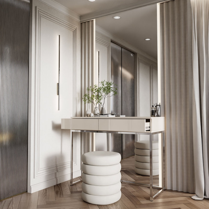 BLANCO GLAMOUR Console Table, Chrome