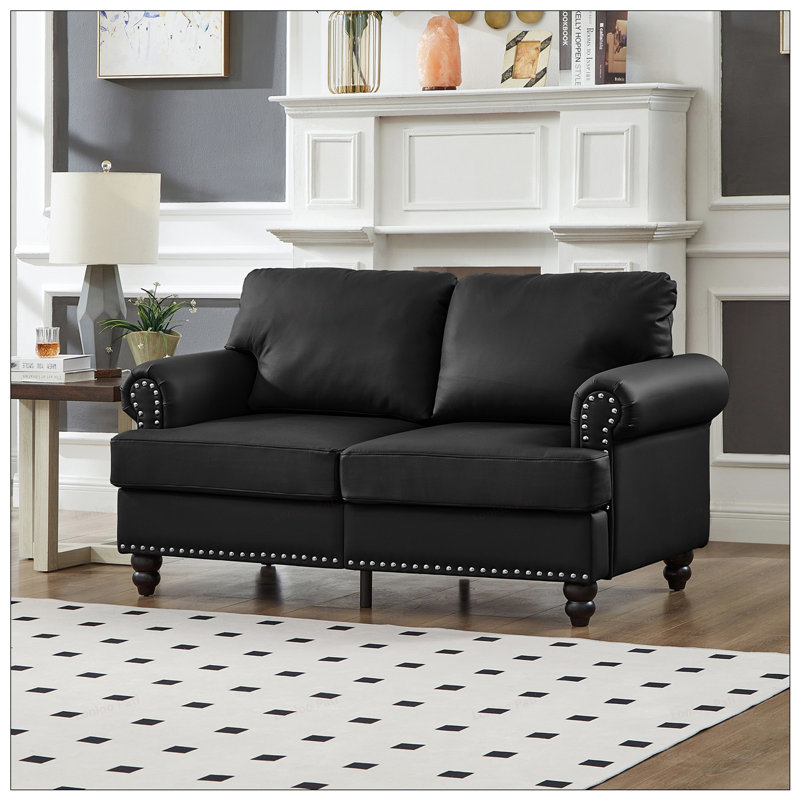 Causeuse classique 2 places en cuir