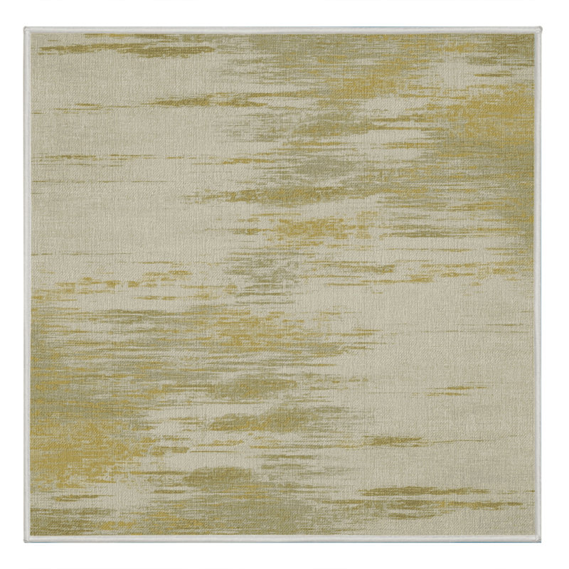 Machine Washable Abstract Beige Area Rug, Square 3'