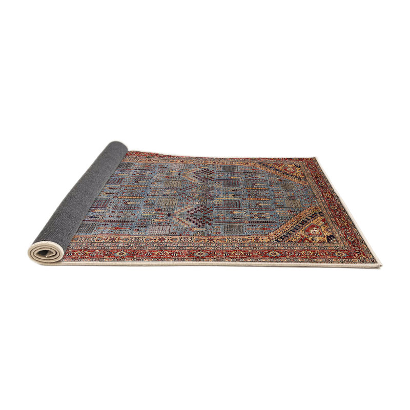 Tapis oriental rouge / bleu clair Rihanne, Rond 4 pi