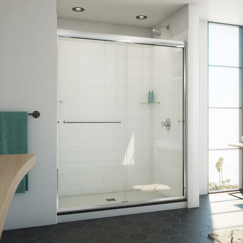  DreamLine Alliance Pro ML 56 - 60 inch W x 74 1/2 inch H Semi-Frameless Bypass Shower Door in Chrome, Chrome, 74.5"