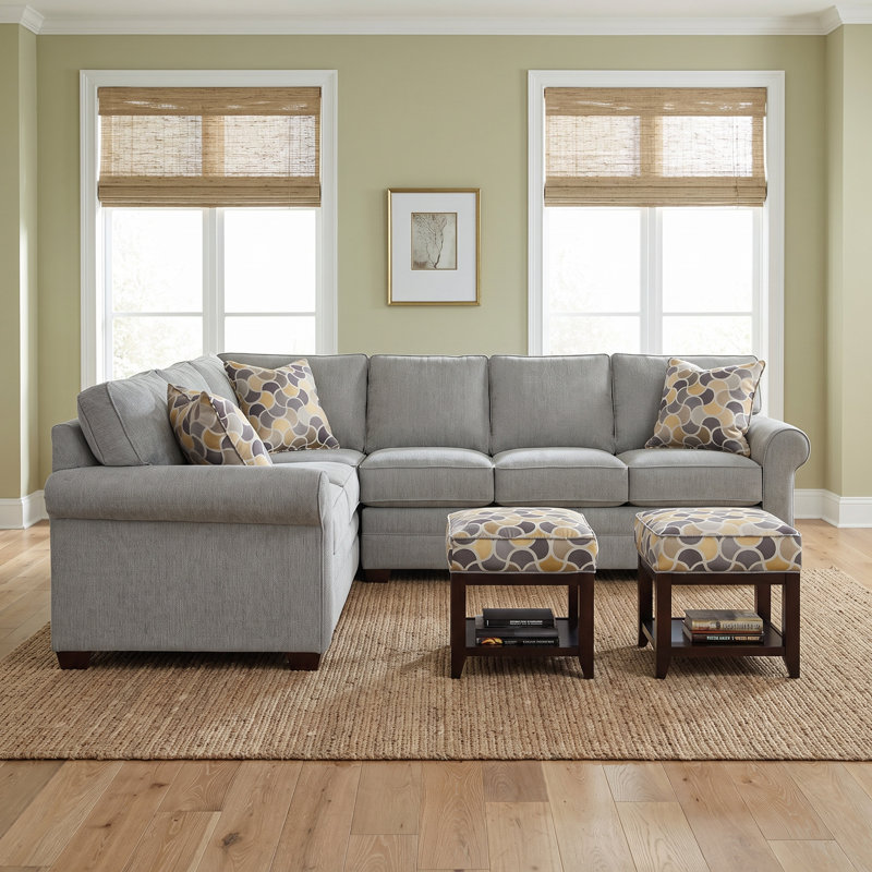 Bedford Sectional, Elite Ivory; 0321-91, Black, Left Hand Facing