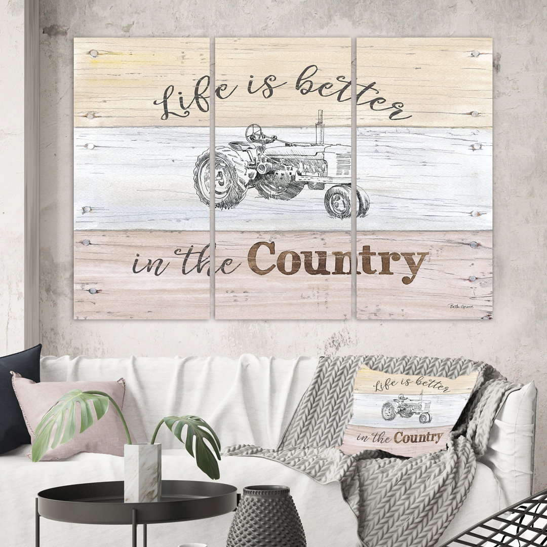 " Farmhouse Moment Tractors " 3 - Pieces East Urban Home 