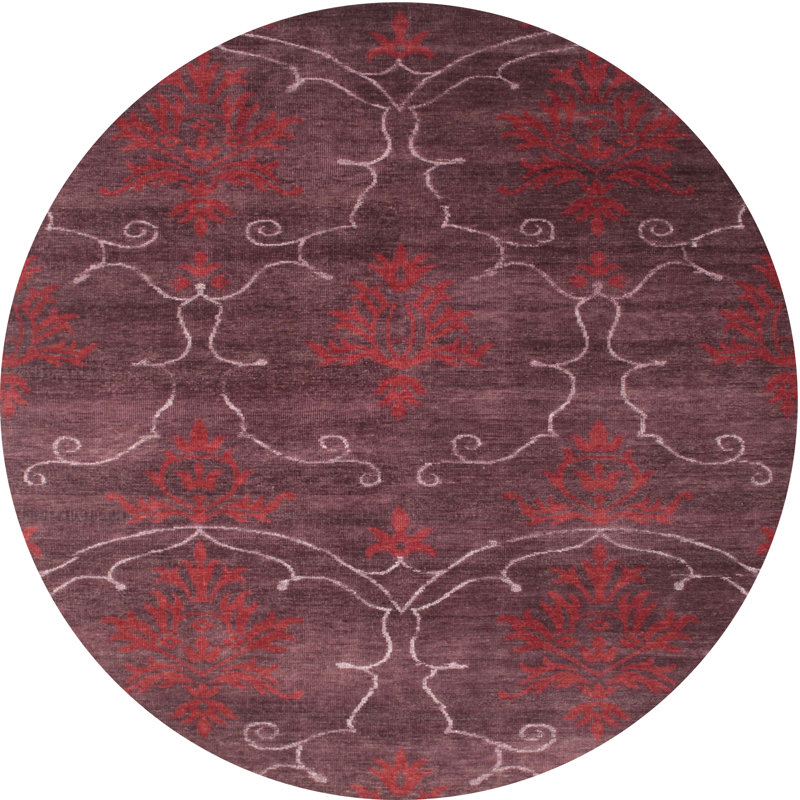 Tapis contemporain rouge, Rond 4 pi