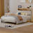 Bed Frame with Adjustable 2-Tier Storage Headboard and Charging Station, Solid Metal Platform Bed Frame, Noise-Free, No Box Spring Needed, Easy to Assemble-545500946