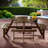 Karabella Outdoor 8-person Dining Sets With 4 Built-in Benches And Umbrella Hole-795914590