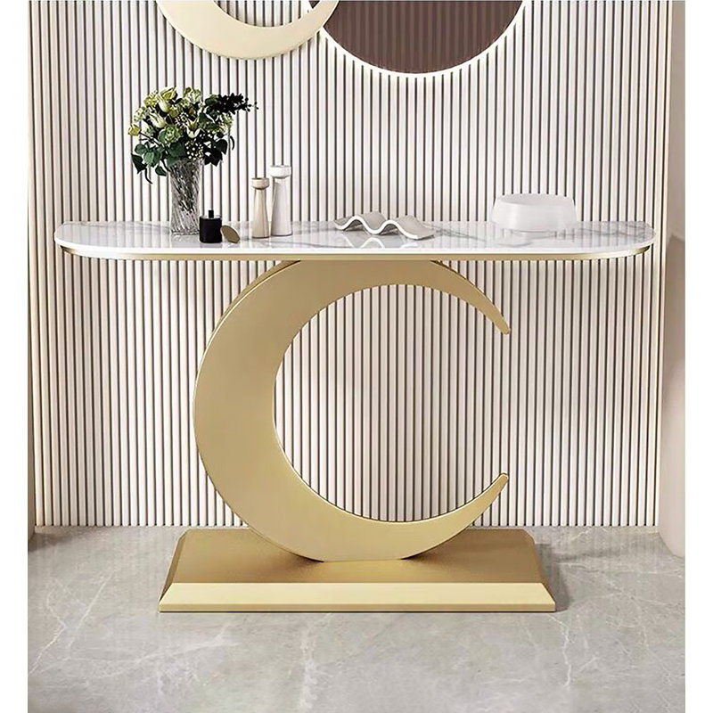 Canapé d'entrée glamour moderne en marbre blanc, 31.5" H x 47.24" W x 11.81" D