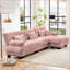 Canapé modulaire convertible en L en chenille avec repose-pieds-1152123189-1152123193