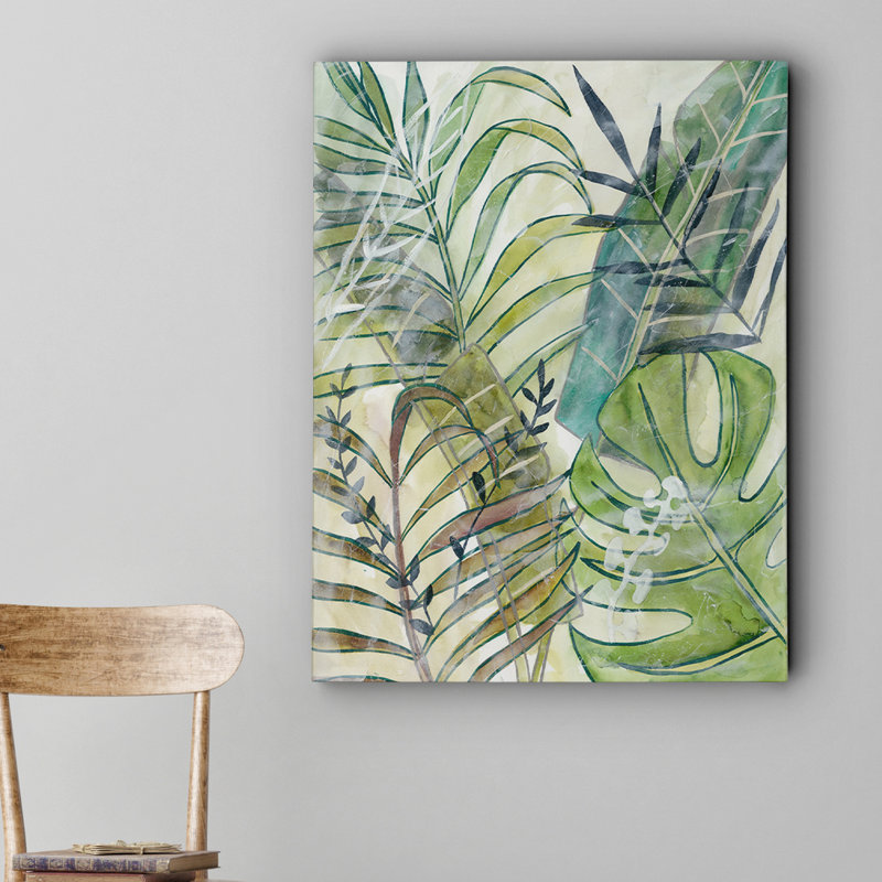 « layers palms i », reproduction sur toile tendue, H 16 po x l 20 po x P 1,5 po
