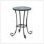 Table d'appoint de patio avec tablette, bleu + noir