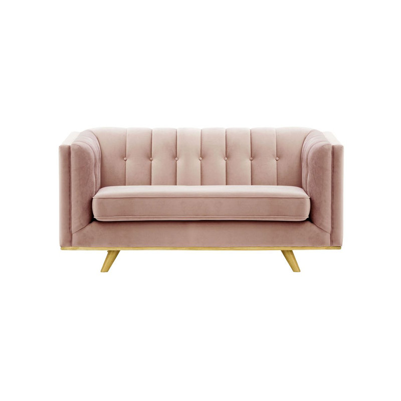 Banisha 2 Seater Velvet Sofa, Pink