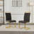 Luxury Faux Leather Dining Chair, Set of 2 Gold Chromed C Shaped Chairs, Cantilever Dining Chairs with Stainless Steel-1369714578
