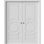 Portes coulissantes à double poche | Essentiel 1801 blanc | Ensemble de quincaillerie de rail | Portes intérieures de chambre en bois massif