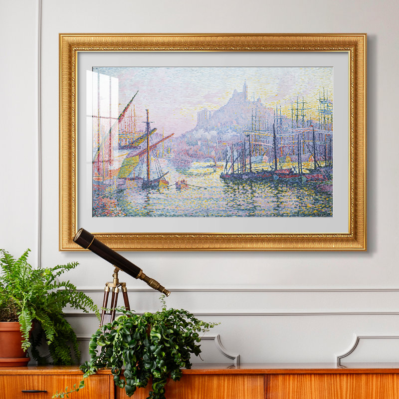 Le port de Marseille, 1905 - Paul Signac - Estampe encadrée sur mesure, Dimensions intérieures 24 po x 34 po