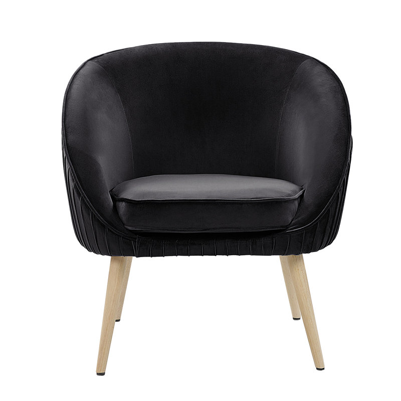 Lynn Upholstered Barrel Chair, Black