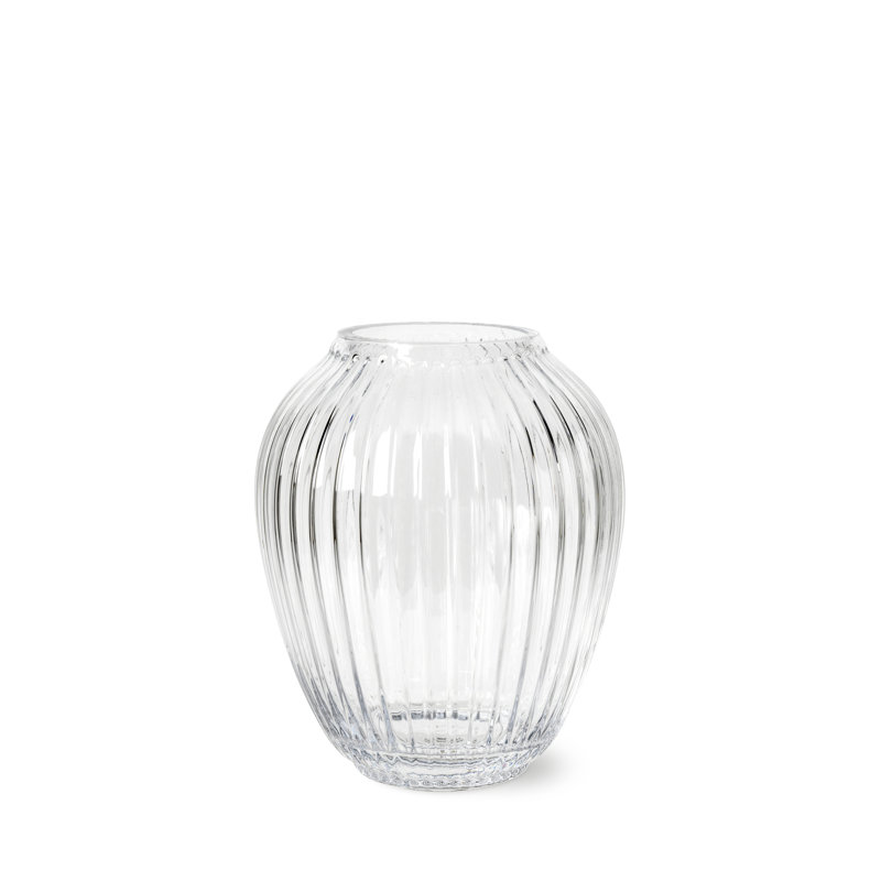 Vase de table en verre fabriqué à la main Hammershøi, H 7,3 po x l 6,1 po x P 6,1 po, Transparent