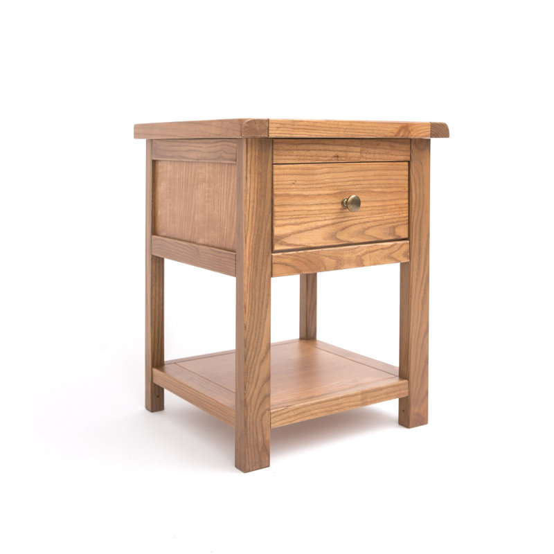 45 cm W Bedside Table, Light Wood