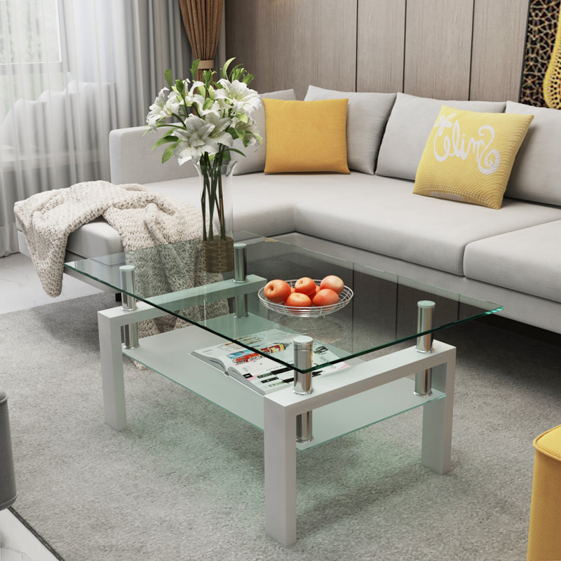 Table basse en verre transparent noir, moderne simple, table basse de salon, table centrale latérale 78478BF69EB64C85A73D41C67DC14941