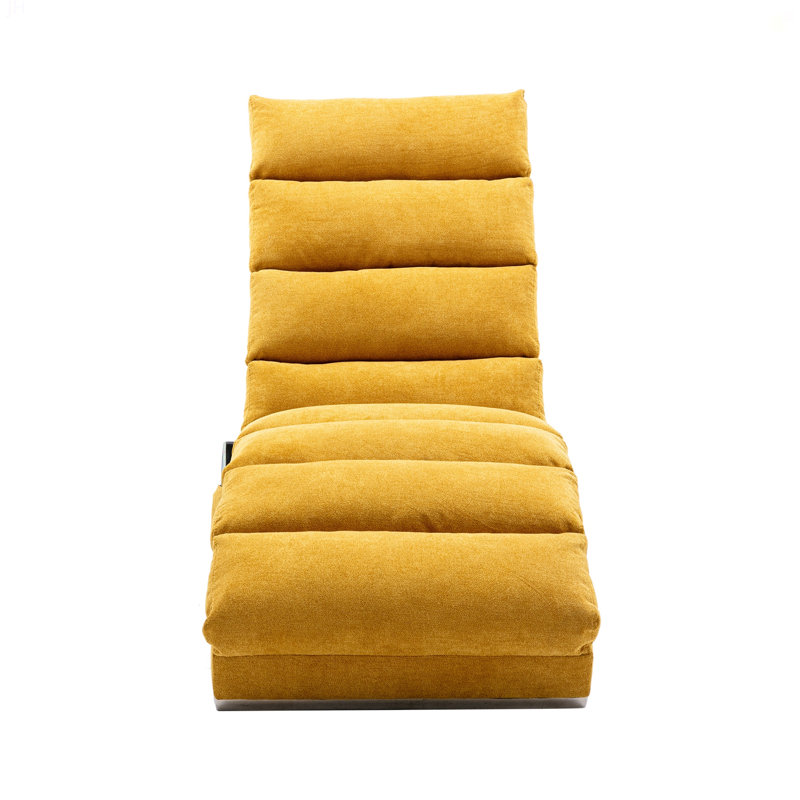 Ergonomic Electric Massage Long Lounger With 5 Modes For Office, Living Room,Bedroom, Mustard