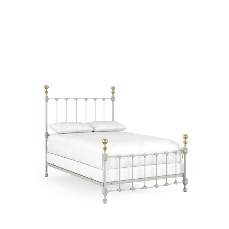 151 Palatial Bed | Complete Arched Foot, Full / Double, Sage Green/Light Gold