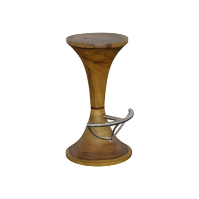 Marley Bar Stool, Chamcha Wood, Brown