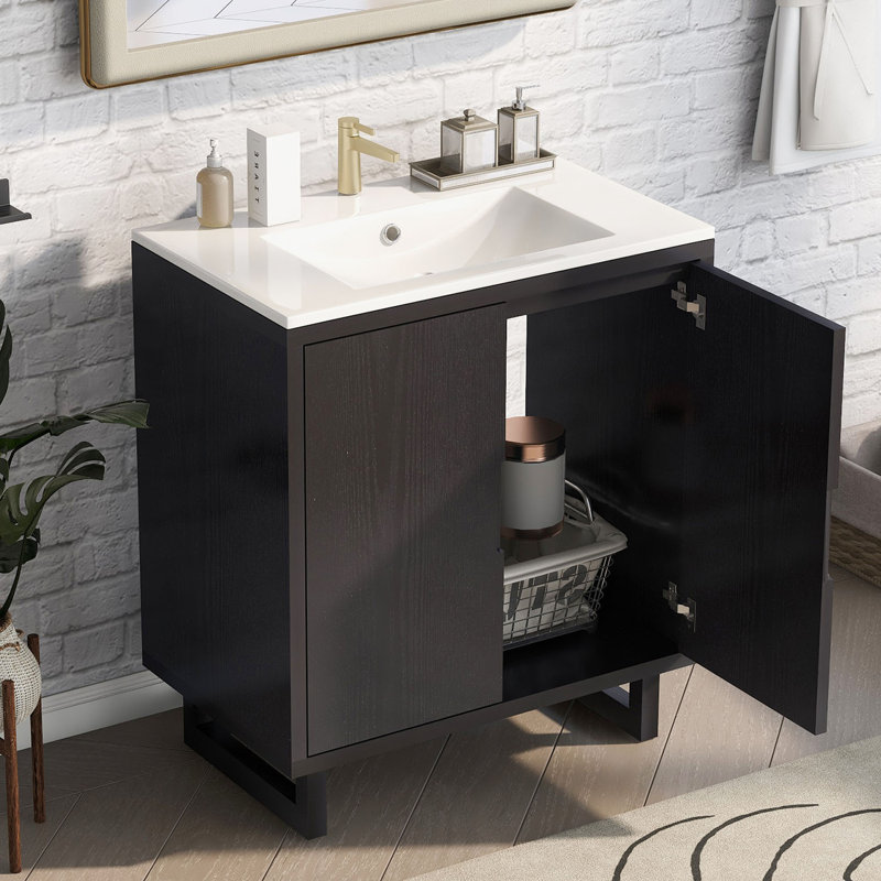 Ensemble de meuble-lavabo simple 29,5 po Reika, Noir