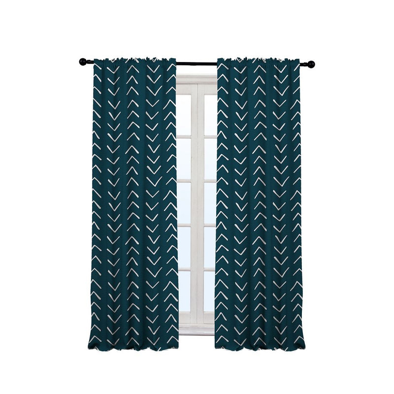 Bohemian Room Lined Single Panel Curtain, 140cm Width x 225cm Drop, Indigo Blue