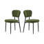 Ensemble de 2 chaises de salle à manger rembourrées - vert-895745165