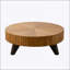 Table basse ronde de 35,4 pouces, parfaite pour décorer et recevoir, finition en bois naturel