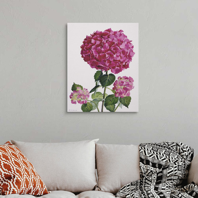 Hydrangea, art mural sur toile, Toile tendue, H 30 po x l 24 po x P 1,25 po