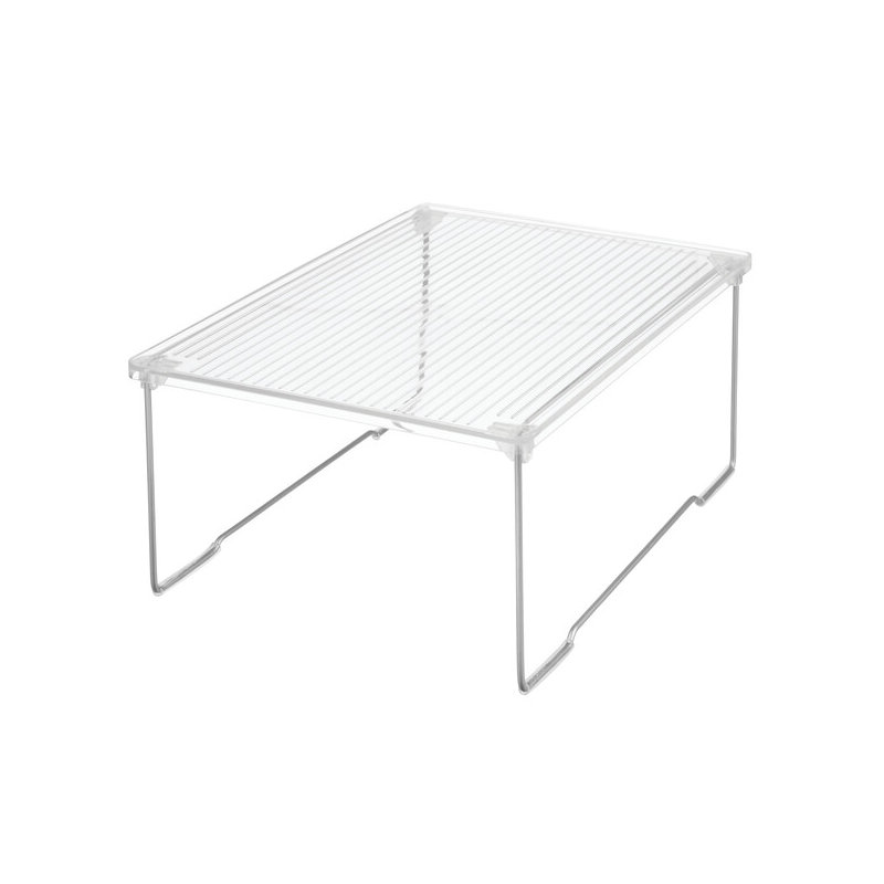 iDesign Recycled Plastic Stackable Bathroom Shelf Riser – Clear