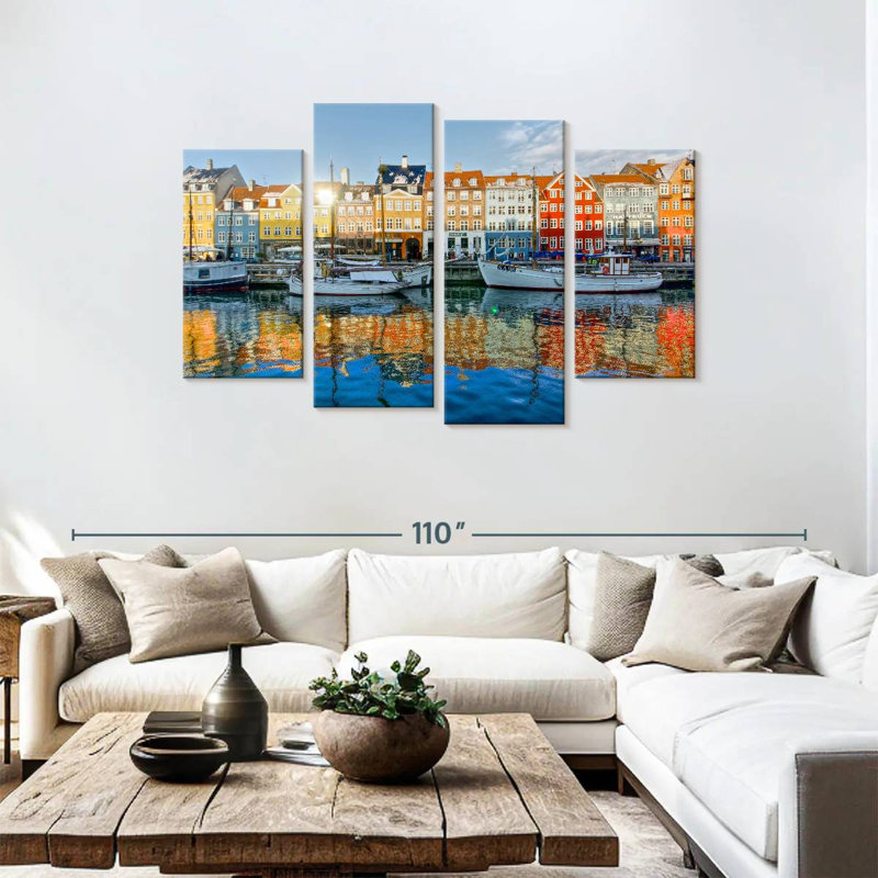 Canal Keesha Nyhavn en Europe, H 48 po x l 75 po