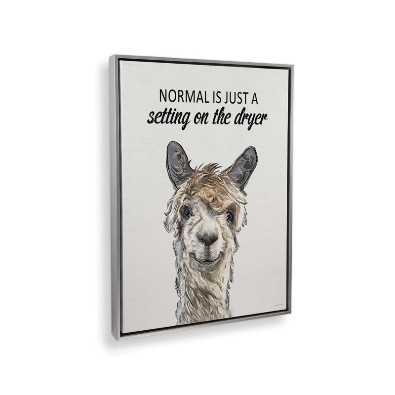 «Normal is alpaca» par Art, L 18 po x H 24 po, Argent, Toile avec cadre