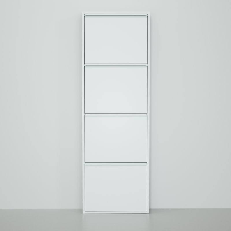 8 Pair Shoe Storage Cabinet, Gray