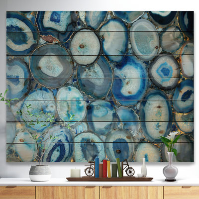 « inhabituel stone blue blue turquoise », impression sur toile en bleu