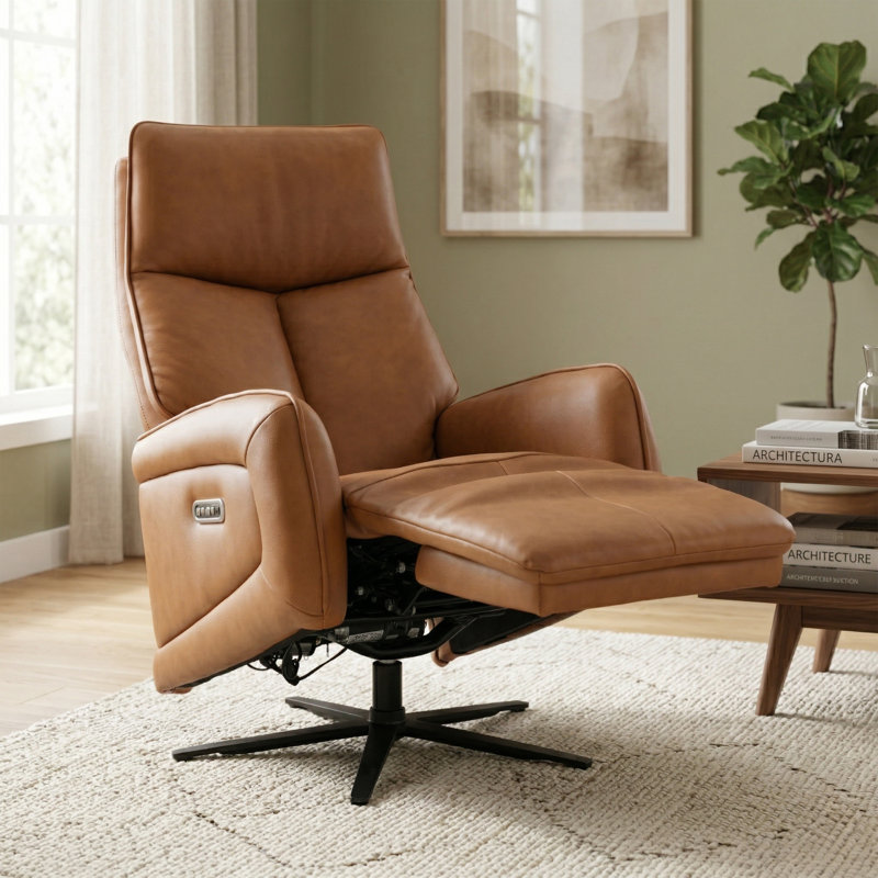 Devony 85cm Wide Swivel Zero Gravity Recliner, Tan