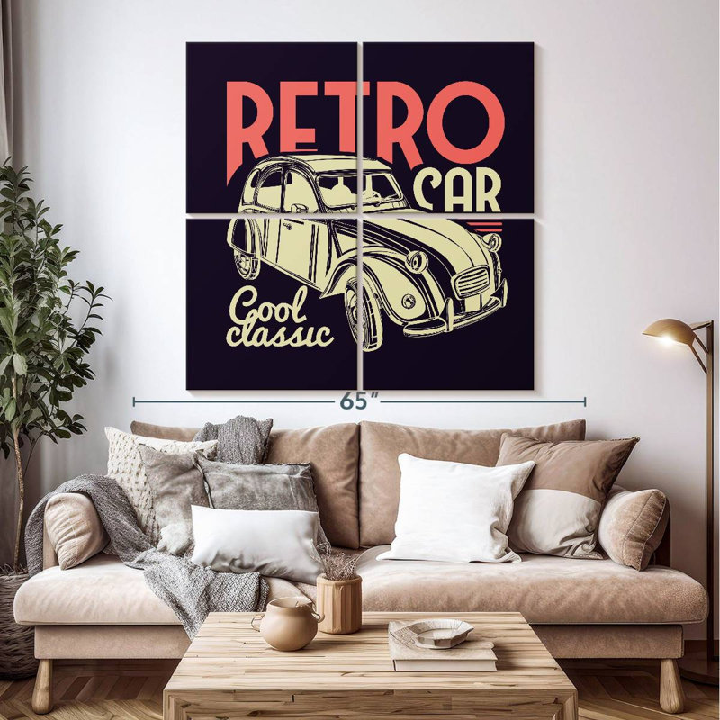 Mehar Cool Classic Retro Car, 50" H x 50" W