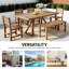 Ensemble repas pour 6 personnes en bois d'acacia avec table rectangulaire-666337163