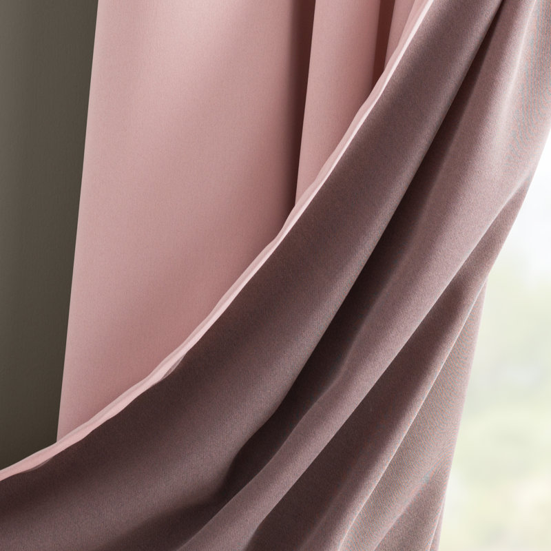 Panneau de rideau à oeillets à économie d'énergie thermique - Basics by Wayfair ™, Rosé, 1 Panel, l 54" x L 95"