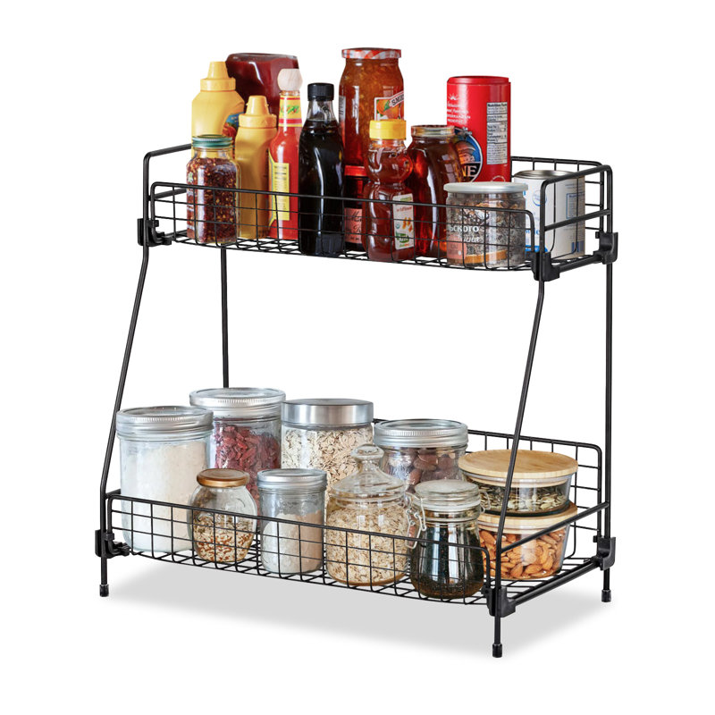 Freestanding Spice Rack with Adjustable Racks, H30cm x W16cm x D41.5cm