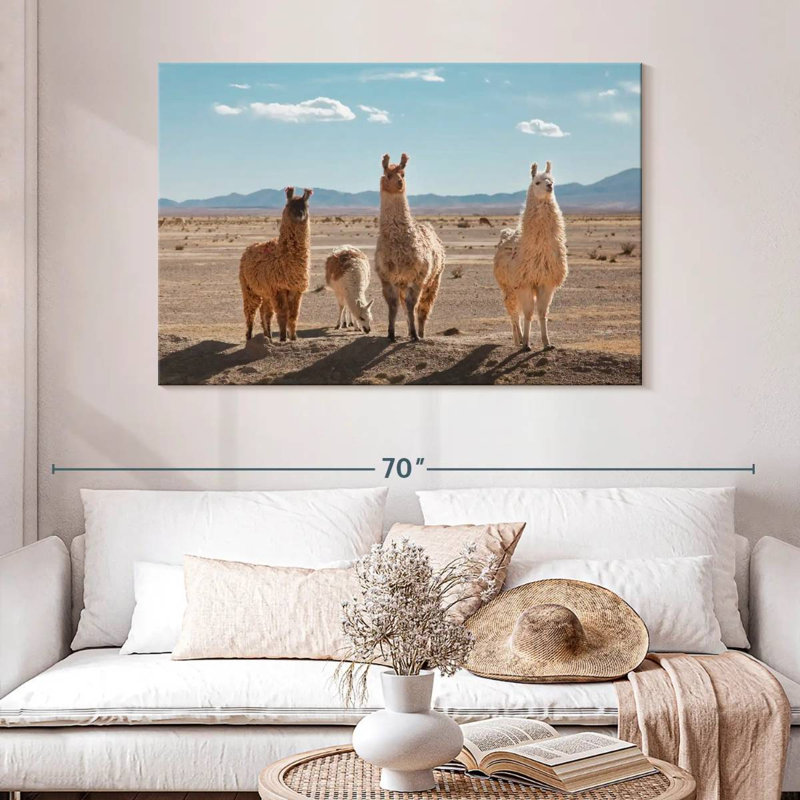 Four Llamas, 32" H x 48" W