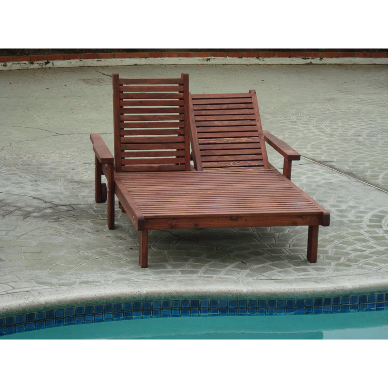 Gerome Rustic Double Redwood Chaise Lounge, Mission Brown