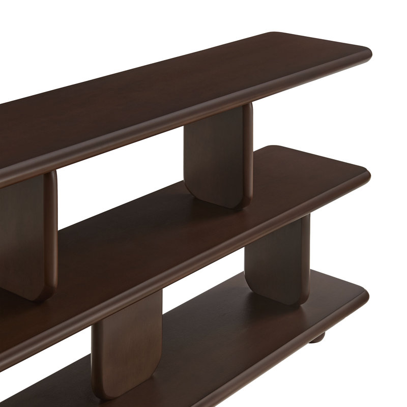 Lyle Sculptural 2-Tier Bookshelf, Walnut
