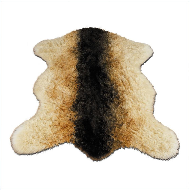 Tapis lavable en fausse fourrure de chèvre, 3 pi 3 po x 4 pi 7 po