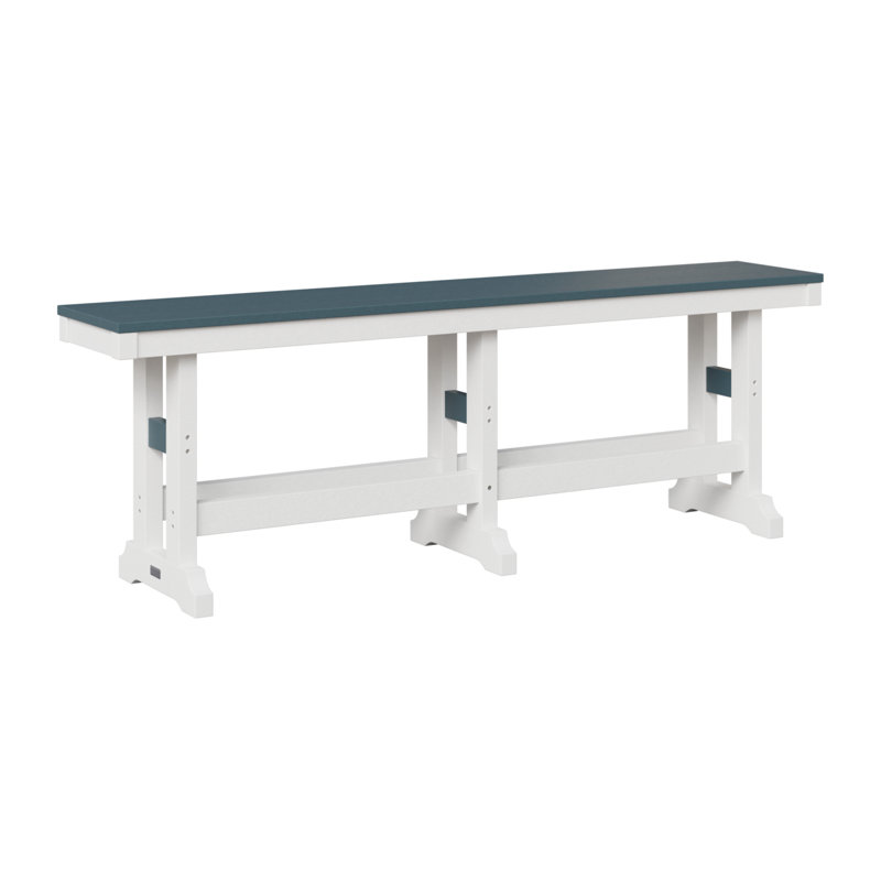Garden Classic Outdoor Bench, 18" H x 12.5" W x 66" D, Slate/White