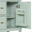 Meuble-lavabo de 24 pouces avec lavabo, armoire en bois massif et panneau de fibres à densité moyenne avec un tiroir rabattable, deux tiroirs standard et une tablette réglable, meuble-lavabo vert autoportant pour le rangement de la salle de bain