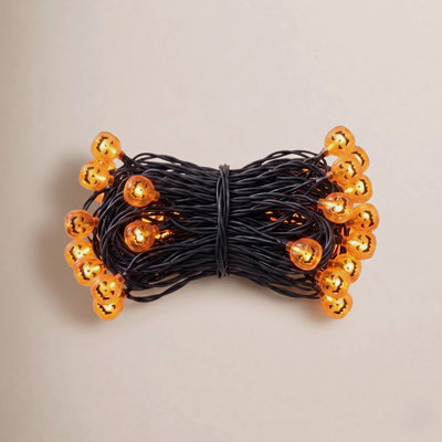 Solar Jack-O'-Lantern Pumpkin String Lights