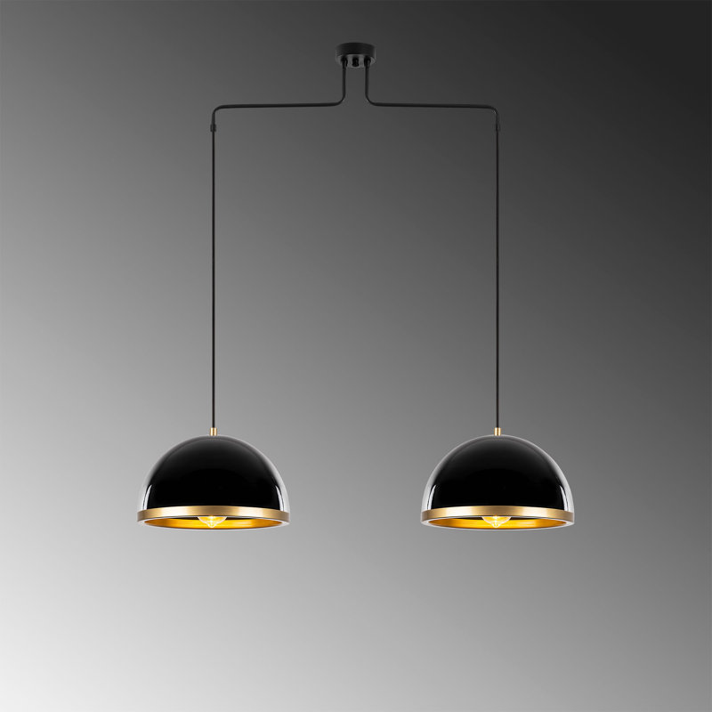 Luminaire suspendu en forme de dôme à 2 lumières