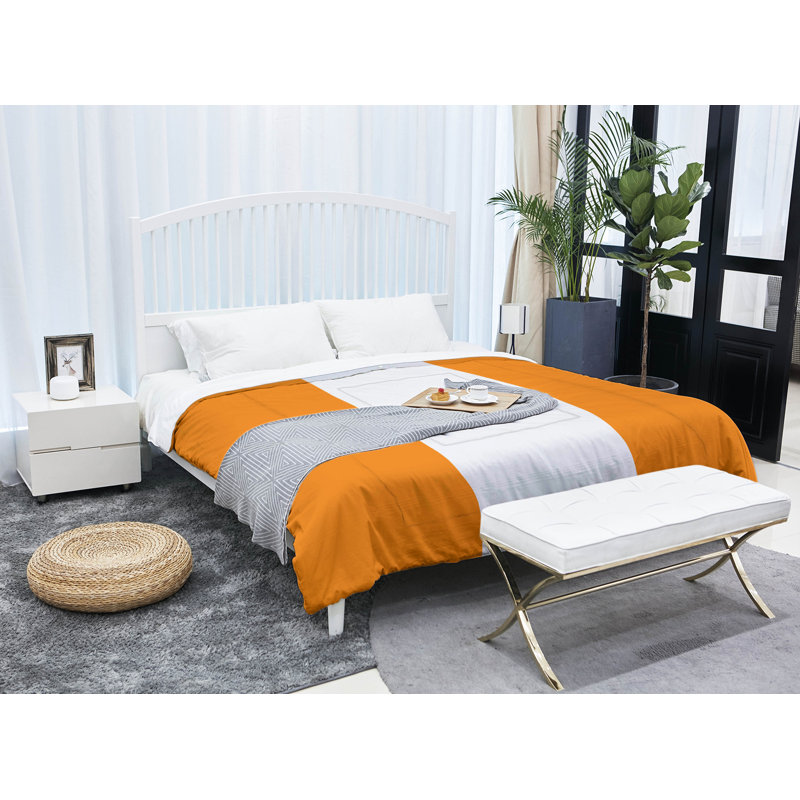 Édredon réversible en microfibre College Stripes Tennessee, Édredon très grand, Orange